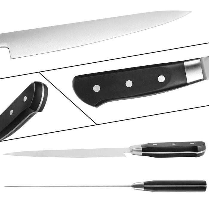 12-Inch Stainless Steel Chef Knife With Plastic Handle