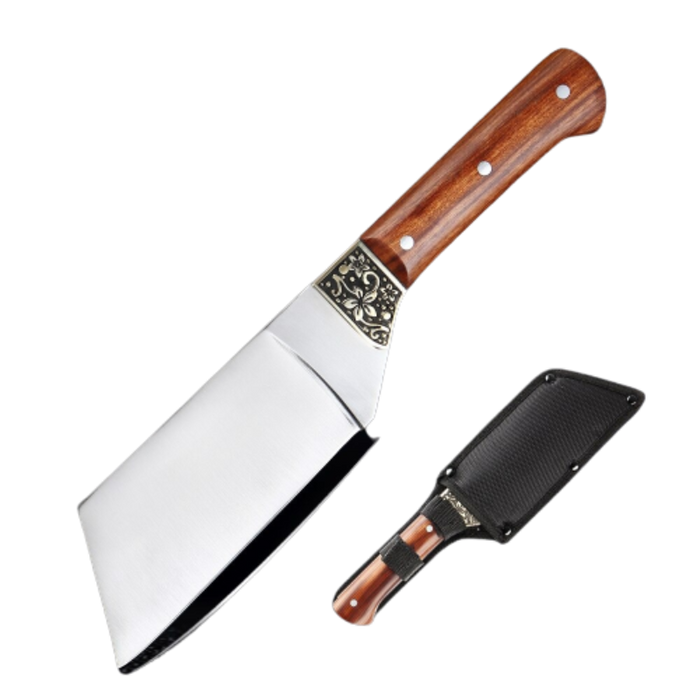 Stainless Steel Chef Knife With Rosewood Handle