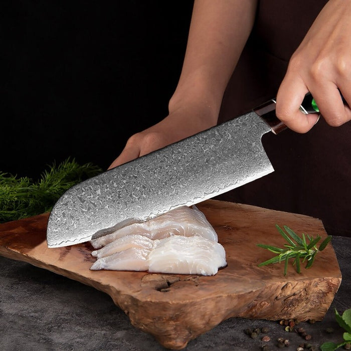 7 Inch Damascus Steel Super Sharp Santoku Knife