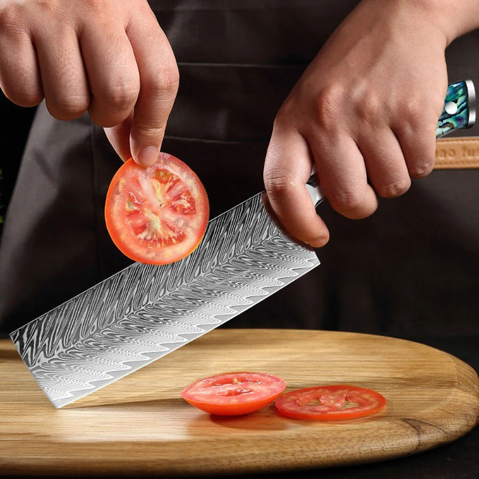 7 Inch Damascus Steel Cleaver Knife