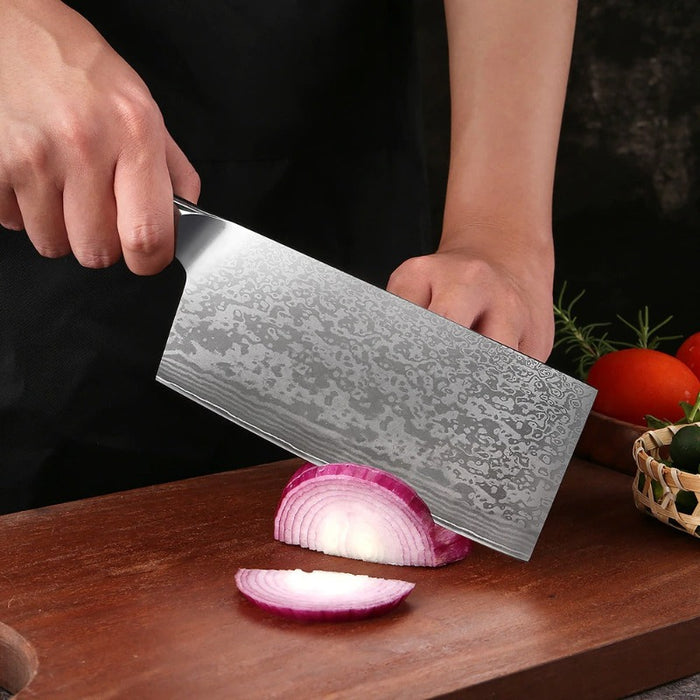 7 Inch Ultra Sharp Cleaver Knife With Honeycomb Handle