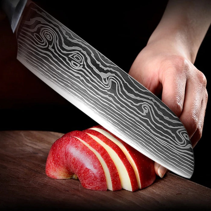 Damascus Steel Pattern Kitchen Knife Sets