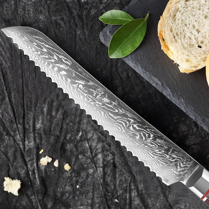 8 Inch Japanese Damascus Steel Bread Knife