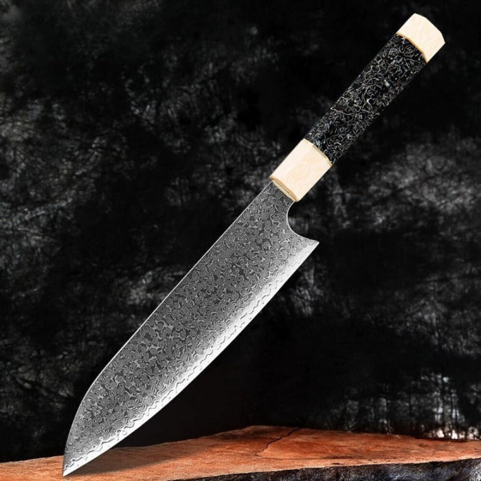 8 Inch Santoku Knife Japanese Damascus Super Steel