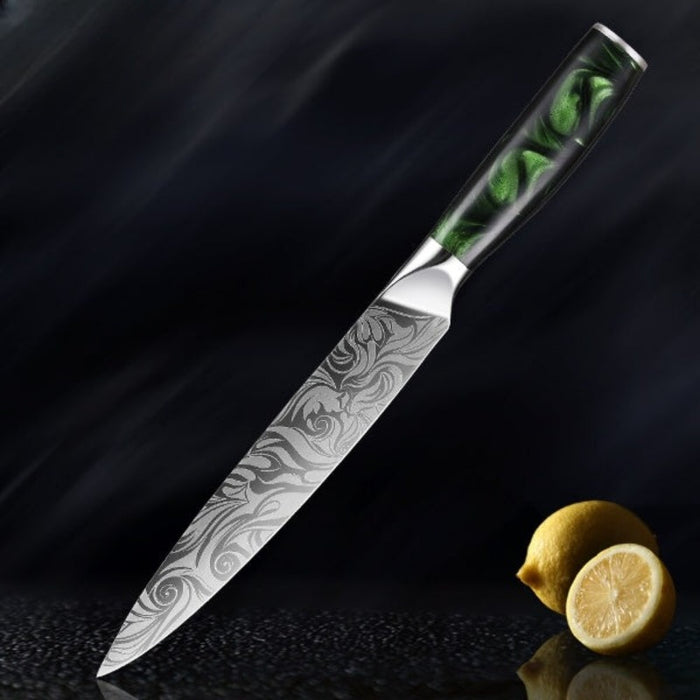 Sharp 8-Inch Laser Damascus Pattern Professional Paring Knife