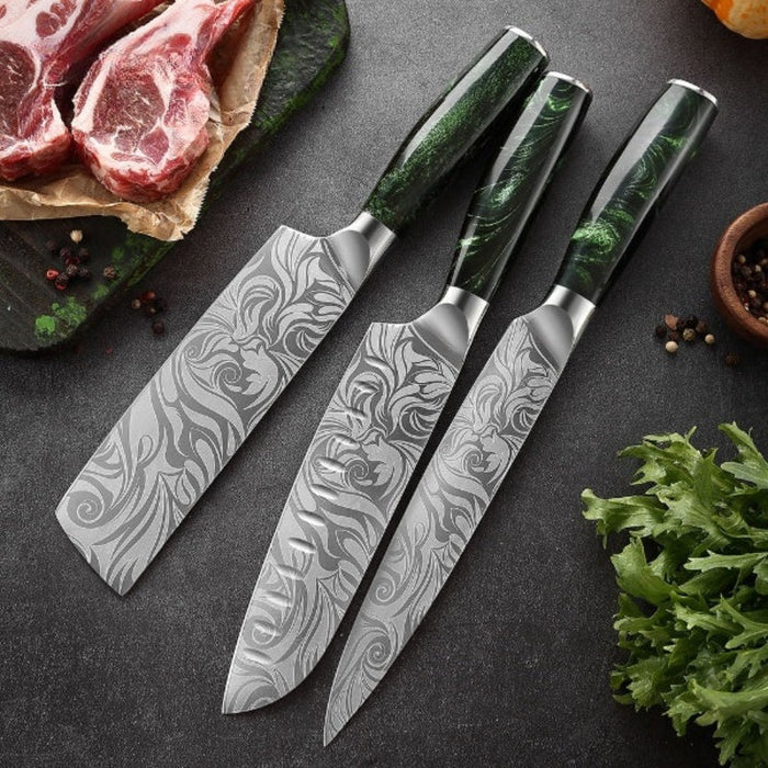 Sharp 8-Inch Laser Damascus Pattern Professional Paring Knife