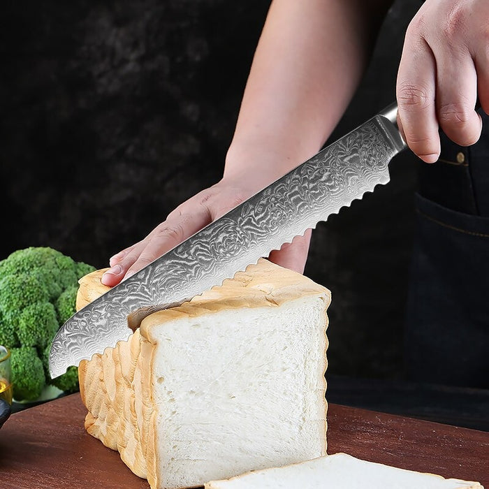 8" Professional Japanese Damascus Stainless Steel Bread Knife