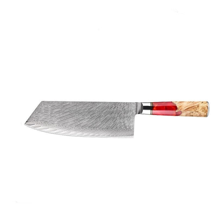 7.5 Inch Red Resin Cleaver Knife