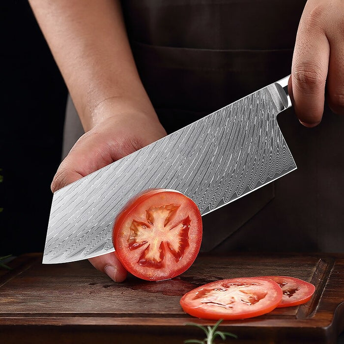 7.5 Inch Red Resin Cleaver Knife