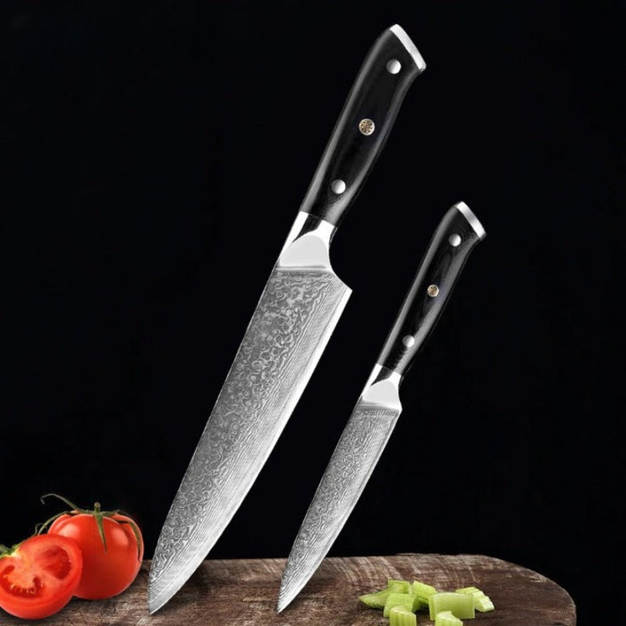 Damascus 2 Pieces Kitchen Chef Knives