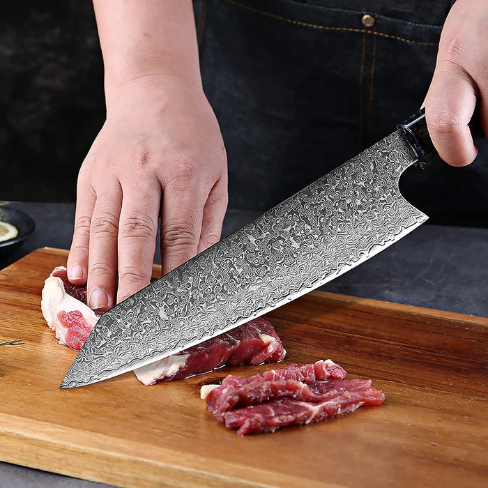 Damascus Steel 8-Inch Chef Knife With Sheath