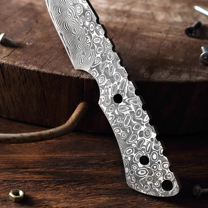 Damascus Full Tang Utility Knife With Sheath