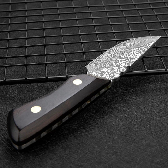 Damascus Full Tang Utility Knife With Sheath