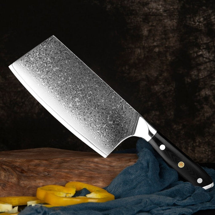 Professional Damascus Steel Razor Sharp Cleaver Knife