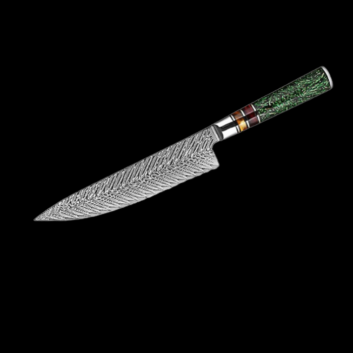 8 Inch Chef Knife With Grain Shell Resin Handle