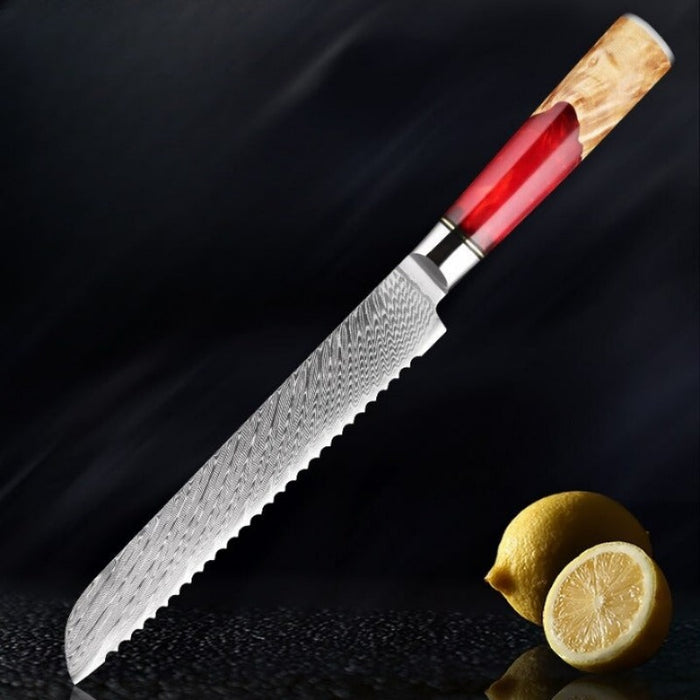 Red Resin 7.5 Inch Slicing Bread Knife