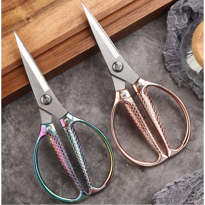 Fish-Pattern Zinc Alloy Strong Multifunction Scissors