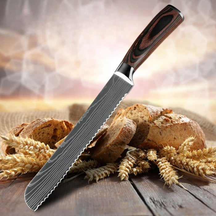 8-Inch Serrated Stainless Steel Edge Bread Knife