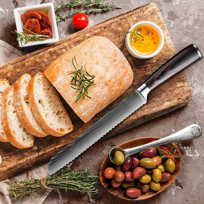 8-Inch Serrated Stainless Steel Edge Bread Knife