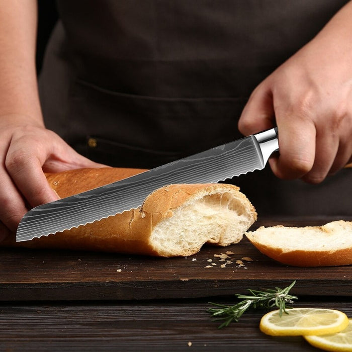 8-Inch Serrated Stainless Steel Edge Bread Knife