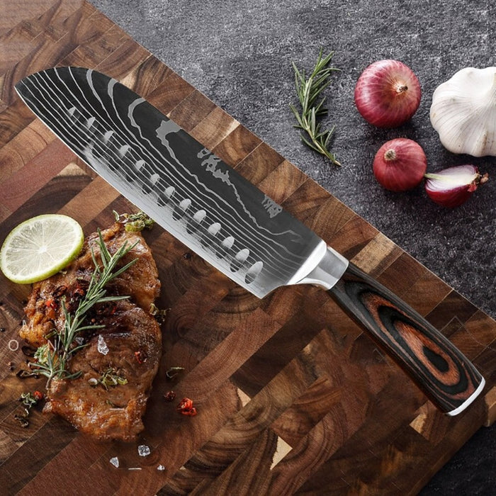 Laser Pattern Kitchen Knife Sets