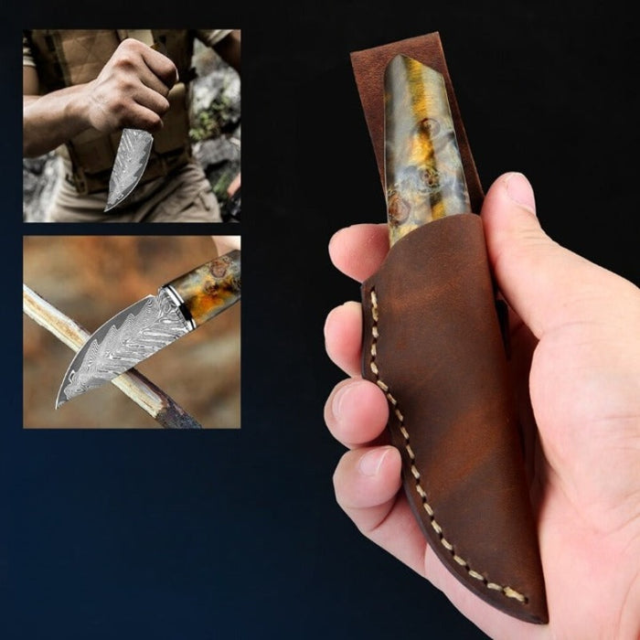 3.5 Inch Damascus Steel Mini Portable Utility Knife