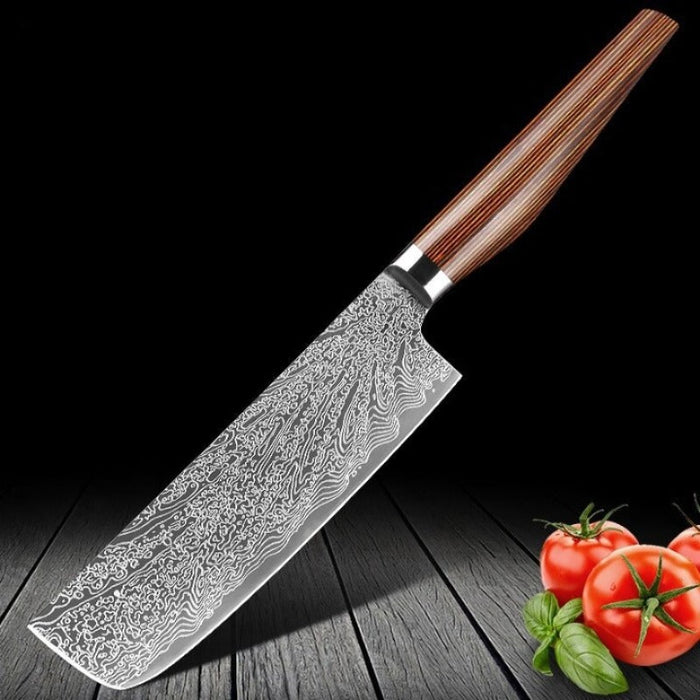 Cleaver Knife With 7-Inch Blade & Wood Handle