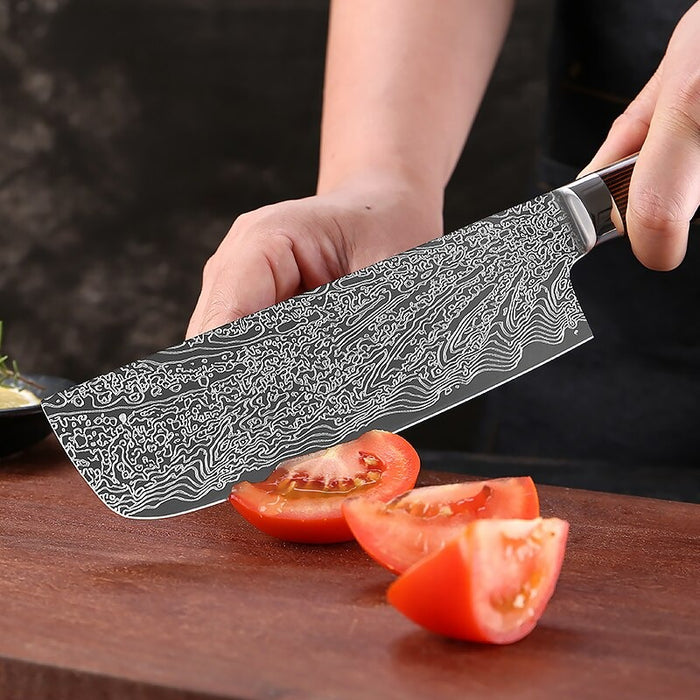 Cleaver Knife With 7-Inch Blade & Wood Handle