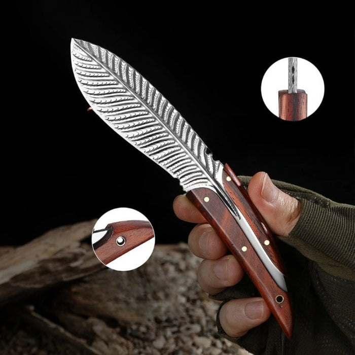 Damascus Steel Paring Knife With Leather Sheath