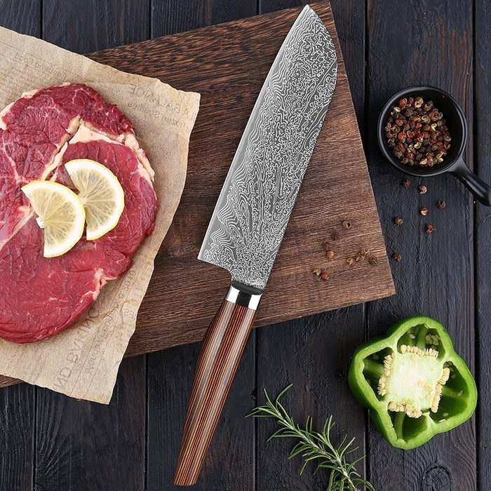 7-Inch Santoku Knife With High Carbon Stainless Steel Handle