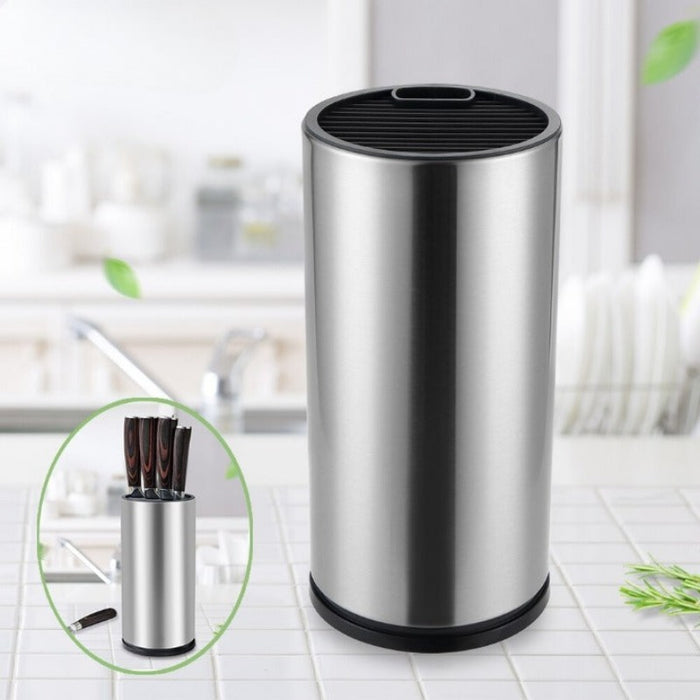 Round Multi-Function Stainless Steel Kitchen Knife Holder