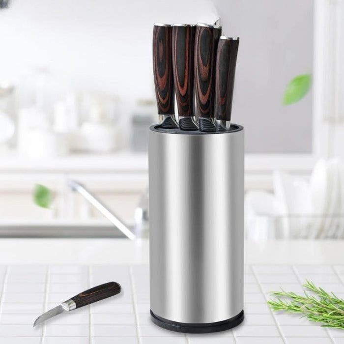 Round Multi-Function Stainless Steel Kitchen Knife Holder