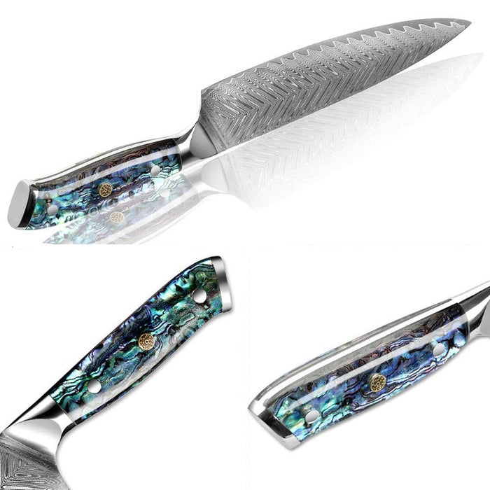 Damascus Steel Chef Knife With Multi Resin Handle